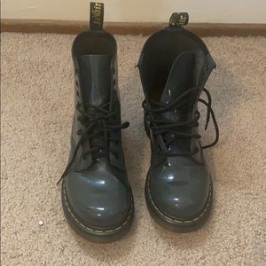 Dr. Martins Paten Leather Grey Boots